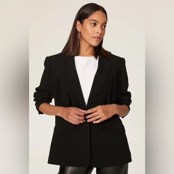 ▪️Cinq à Sept Black Dani Fringe Blazer Jacket - Picture 2 of 14